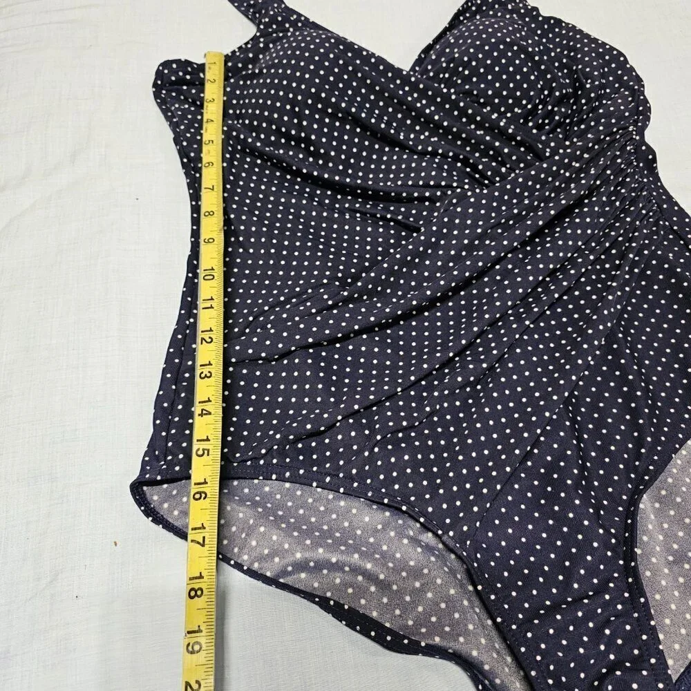 Miraclesuit Oceanus One Piece Swimsuit Women Size 18 Blue Dots